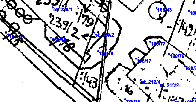 Parcela st. 188/78 v KÚ Police u Jemnice, Katastrální mapa