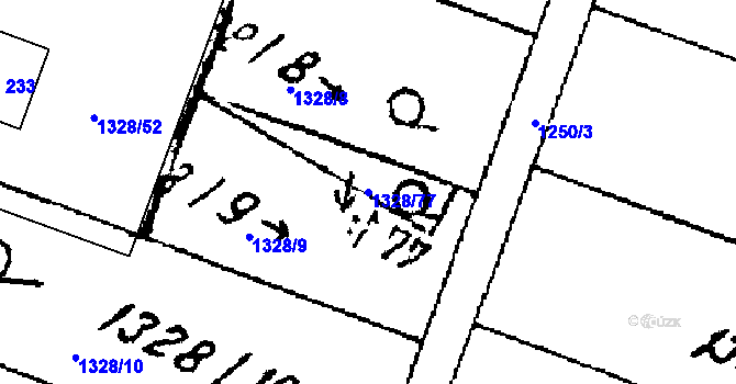 Parcela st. 1328/77 v KÚ Police u Jemnice, Katastrální mapa