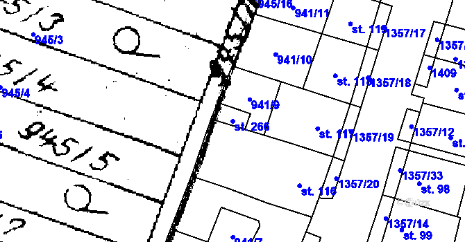 Parcela st. 266 v KÚ Police u Jemnice, Katastrální mapa