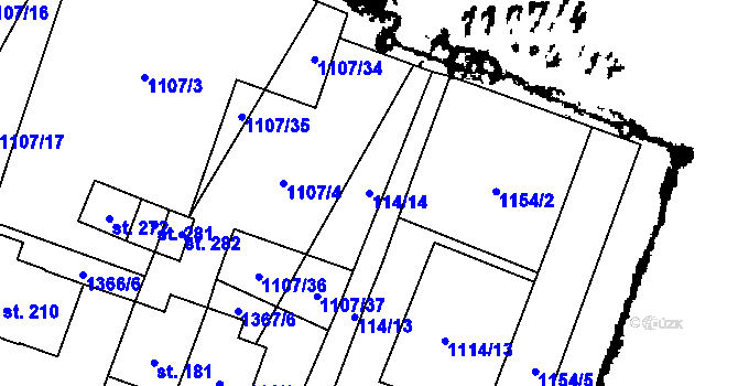 Parcela st. 114/14 v KÚ Police u Jemnice, Katastrální mapa
