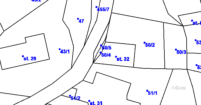 Parcela st. 50/4 v KÚ Police, Katastrální mapa
