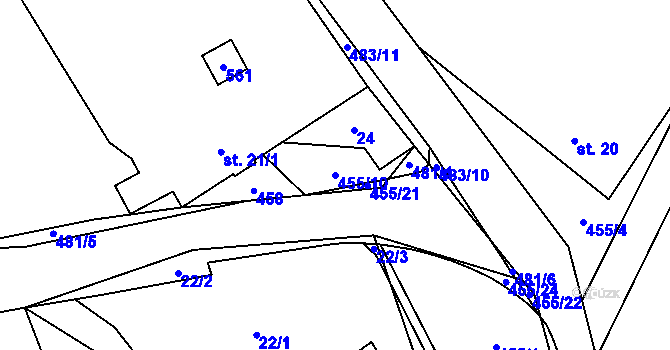 Parcela st. 455/10 v KÚ Police, Katastrální mapa