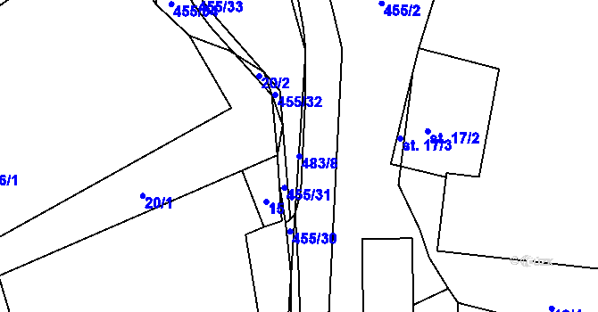 Parcela st. 483/8 v KÚ Police, Katastrální mapa