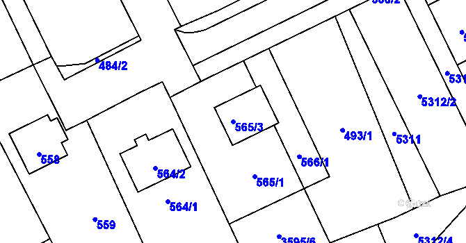 Parcela st. 565/3 v KÚ Police u Valašského Meziříčí, Katastrální mapa