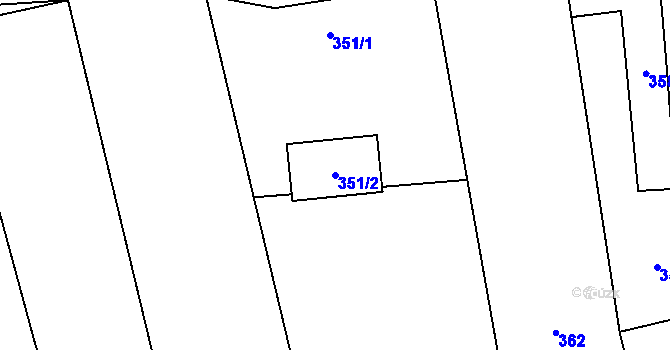 Parcela st. 351/2 v KÚ Police u Valašského Meziříčí, Katastrální mapa