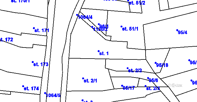 Parcela st. 1 v KÚ Police nad Metují, Katastrální mapa