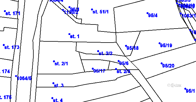 Parcela st. 2/2 v KÚ Police nad Metují, Katastrální mapa