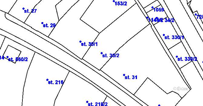 Parcela st. 30/2 v KÚ Police nad Metují, Katastrální mapa