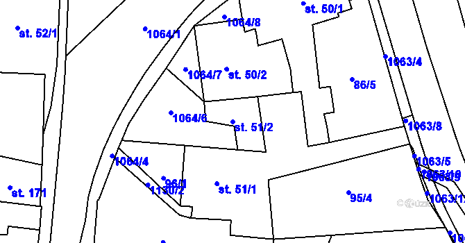 Parcela st. 51/2 v KÚ Police nad Metují, Katastrální mapa