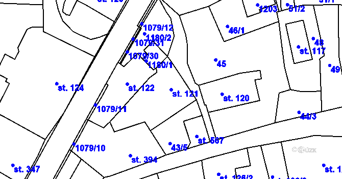 Parcela st. 121 v KÚ Police nad Metují, Katastrální mapa