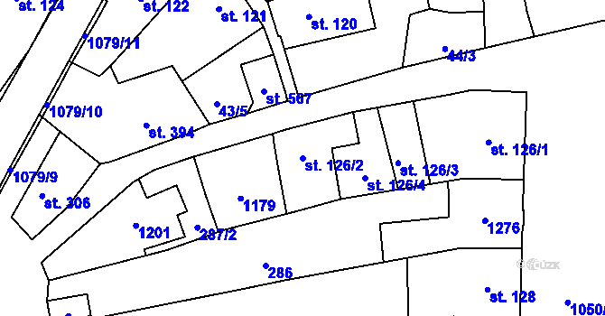 Parcela st. 126/2 v KÚ Police nad Metují, Katastrální mapa