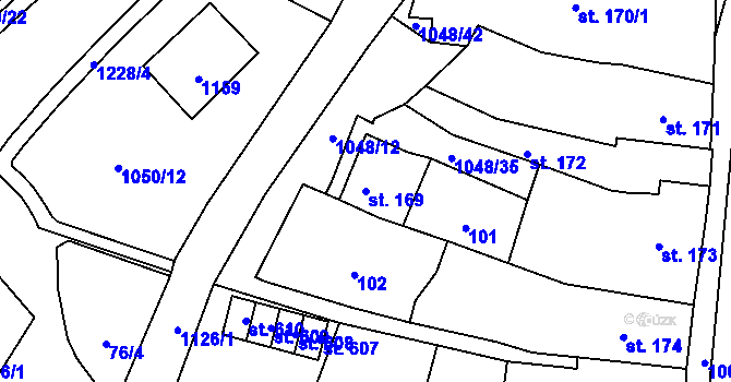 Parcela st. 169 v KÚ Police nad Metují, Katastrální mapa
