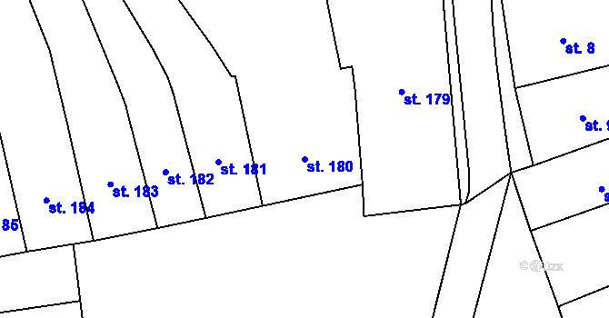 Parcela st. 180 v KÚ Police nad Metují, Katastrální mapa