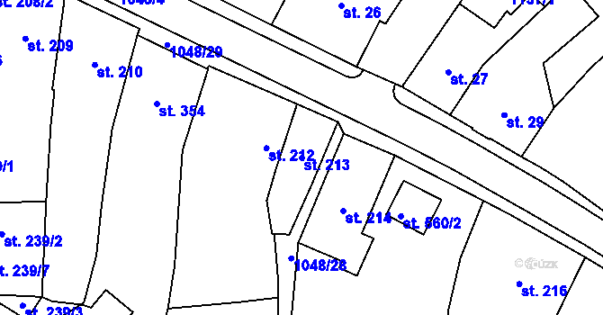 Parcela st. 213 v KÚ Police nad Metují, Katastrální mapa