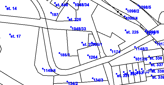 Parcela st. 227 v KÚ Police nad Metují, Katastrální mapa