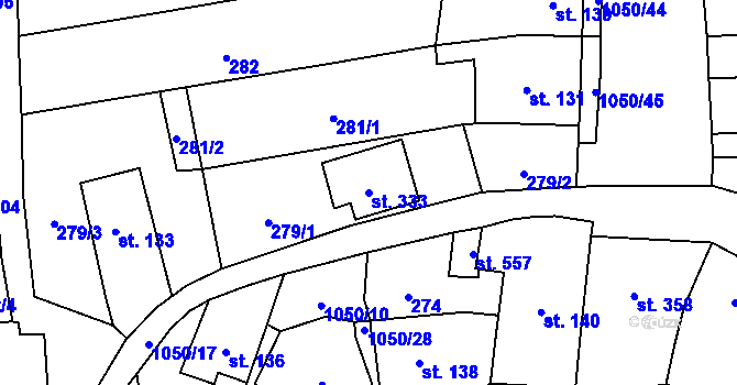 Parcela st. 333 v KÚ Police nad Metují, Katastrální mapa