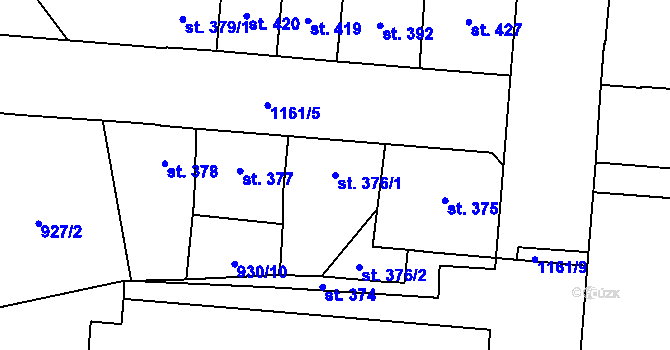Parcela st. 376/1 v KÚ Police nad Metují, Katastrální mapa