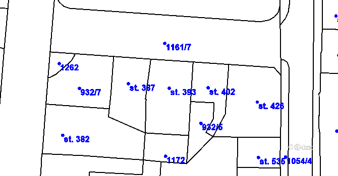 Parcela st. 393 v KÚ Police nad Metují, Katastrální mapa