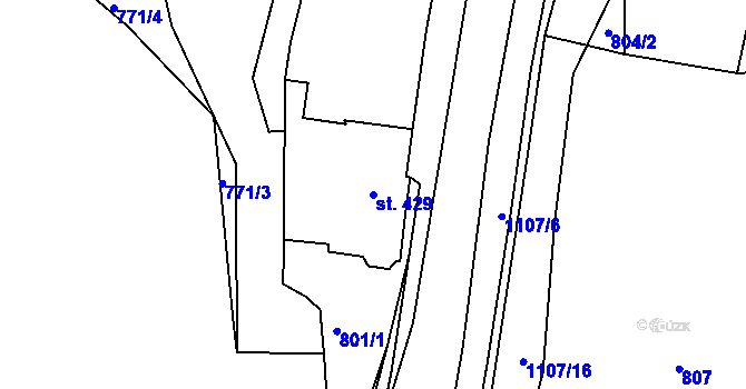 Parcela st. 429 v KÚ Police nad Metují, Katastrální mapa