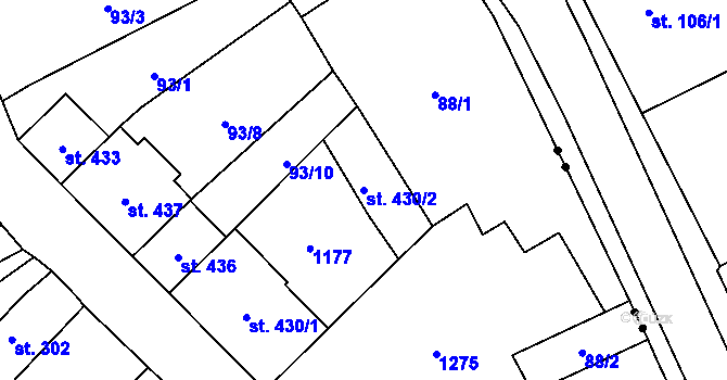 Parcela st. 430/2 v KÚ Police nad Metují, Katastrální mapa