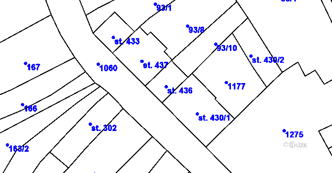 Parcela st. 436 v KÚ Police nad Metují, Katastrální mapa