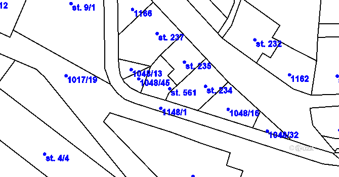 Parcela st. 561 v KÚ Police nad Metují, Katastrální mapa