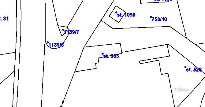 Parcela st. 565 v KÚ Police nad Metují, Katastrální mapa