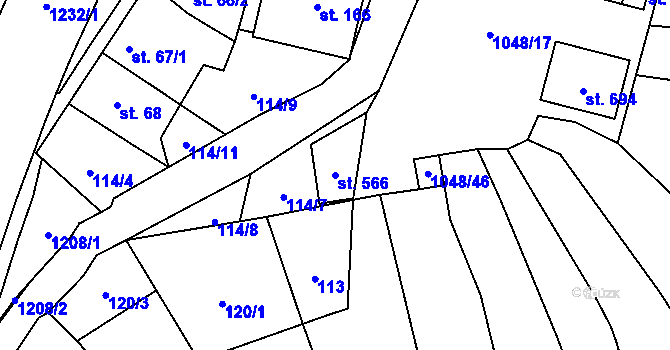 Parcela st. 566 v KÚ Police nad Metují, Katastrální mapa