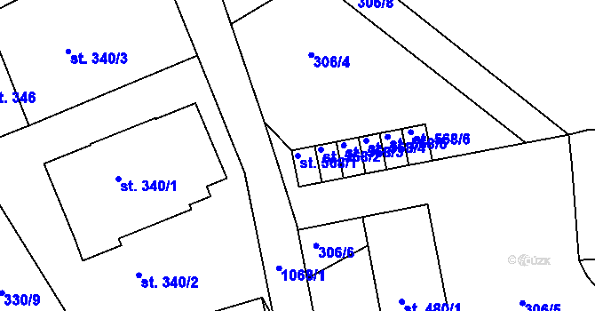 Parcela st. 568/1 v KÚ Police nad Metují, Katastrální mapa