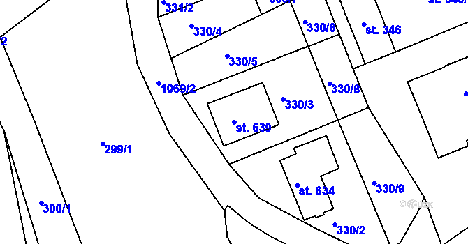 Parcela st. 639 v KÚ Police nad Metují, Katastrální mapa
