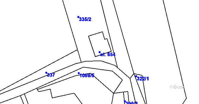 Parcela st. 654 v KÚ Police nad Metují, Katastrální mapa