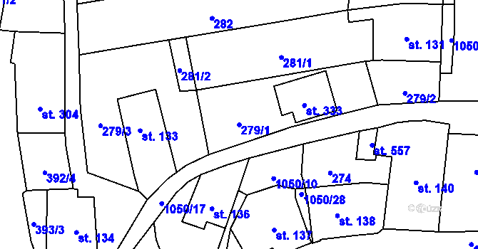 Parcela st. 279/1 v KÚ Police nad Metují, Katastrální mapa