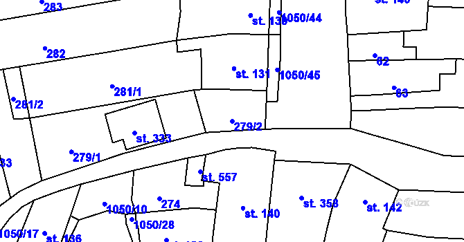 Parcela st. 279/2 v KÚ Police nad Metují, Katastrální mapa