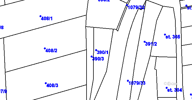 Parcela st. 390/1 v KÚ Police nad Metují, Katastrální mapa
