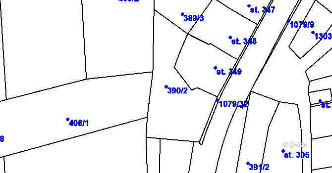 Parcela st. 390/2 v KÚ Police nad Metují, Katastrální mapa
