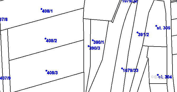 Parcela st. 390/3 v KÚ Police nad Metují, Katastrální mapa