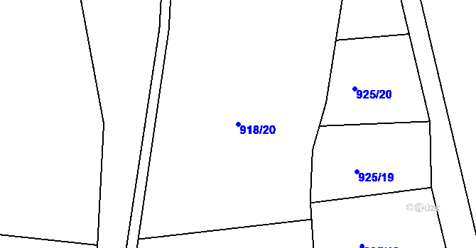 Parcela st. 918/20 v KÚ Police nad Metují, Katastrální mapa