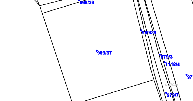 Parcela st. 969/37 v KÚ Police nad Metují, Katastrální mapa