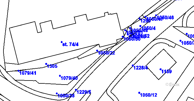 Parcela st. 1050/22 v KÚ Police nad Metují, Katastrální mapa