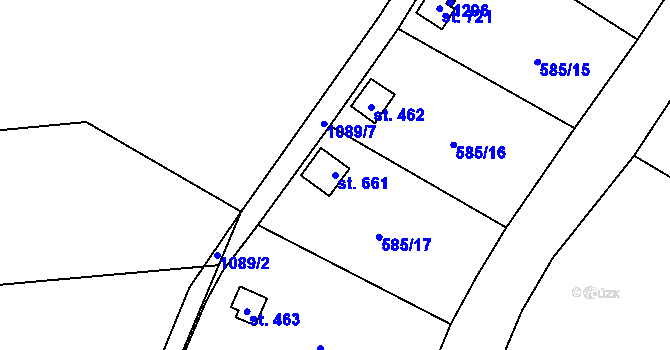 Parcela st. 661 v KÚ Police nad Metují, Katastrální mapa