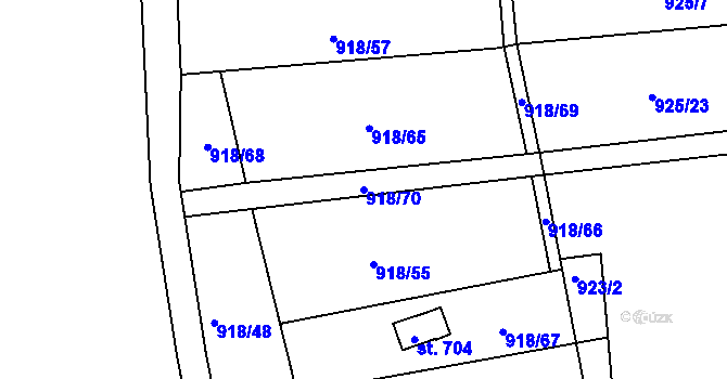 Parcela st. 918/70 v KÚ Police nad Metují, Katastrální mapa