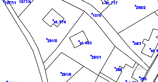 Parcela st. 683 v KÚ Police nad Metují, Katastrální mapa