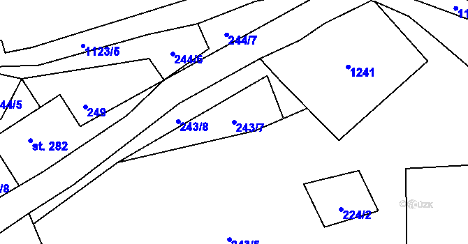 Parcela st. 243/7 v KÚ Police nad Metují, Katastrální mapa