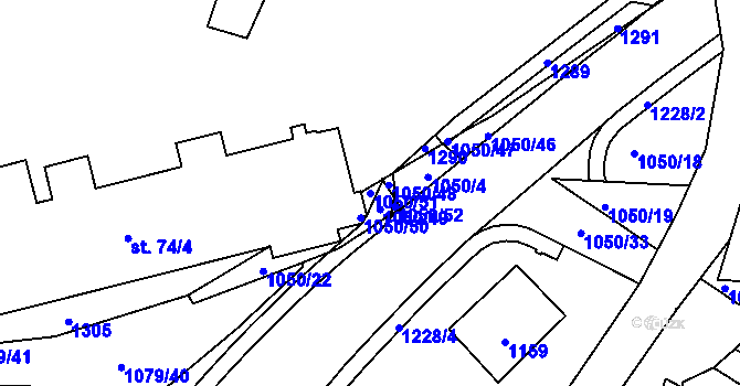 Parcela st. 1050/51 v KÚ Police nad Metují, Katastrální mapa