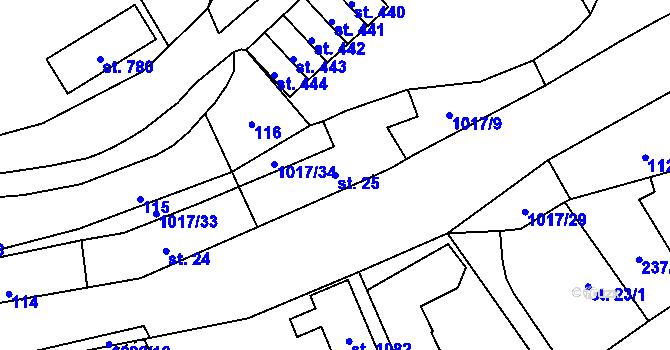 Parcela st. 25 v KÚ Velká Ledhuje, Katastrální mapa