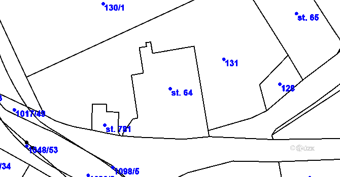 Parcela st. 64 v KÚ Velká Ledhuje, Katastrální mapa