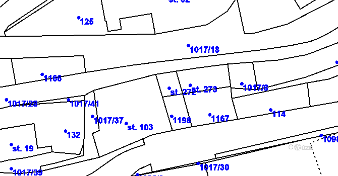 Parcela st. 272 v KÚ Velká Ledhuje, Katastrální mapa