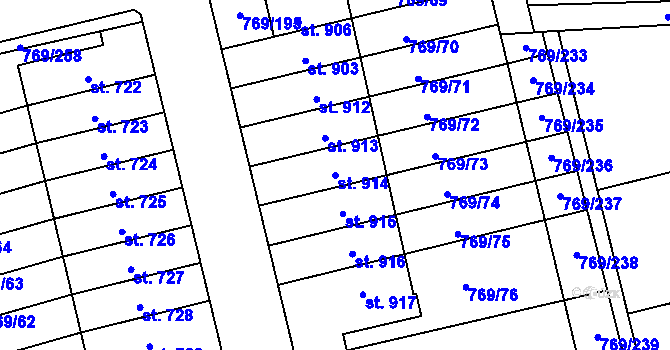 Parcela st. 914 v KÚ Velká Ledhuje, Katastrální mapa