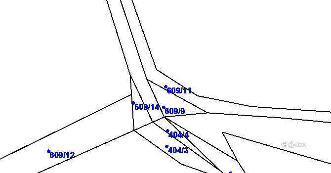 Parcela st. 609/11 v KÚ Velká Ledhuje, Katastrální mapa