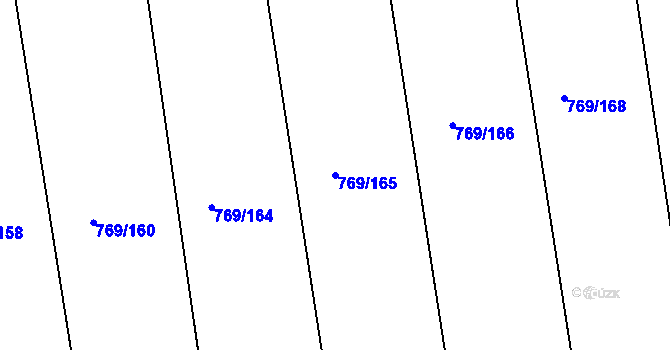 Parcela st. 769/165 v KÚ Velká Ledhuje, Katastrální mapa